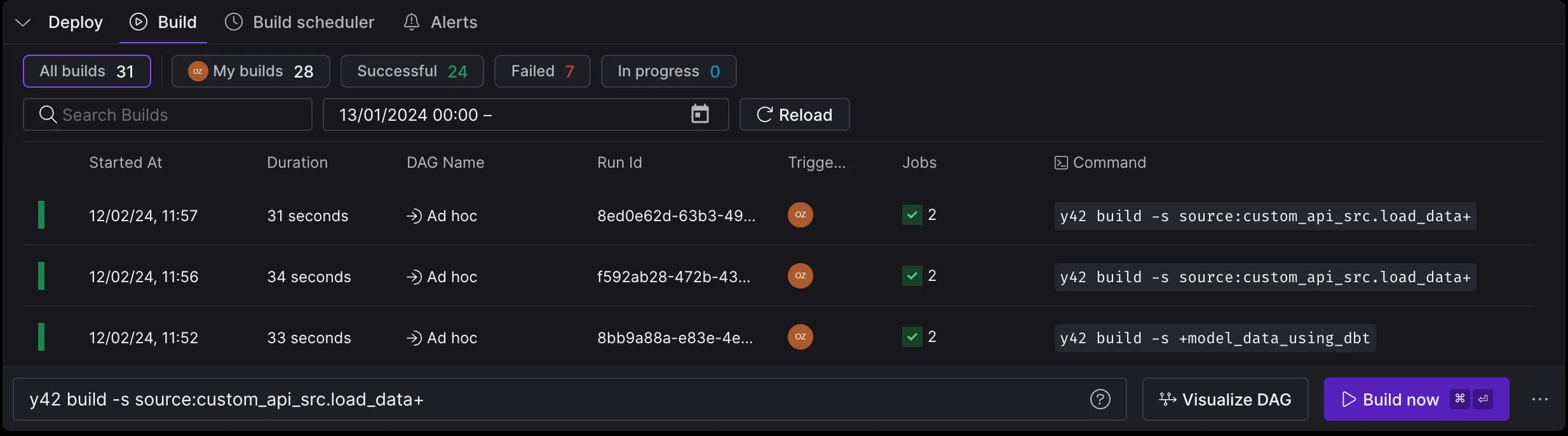 Python ingest build commands